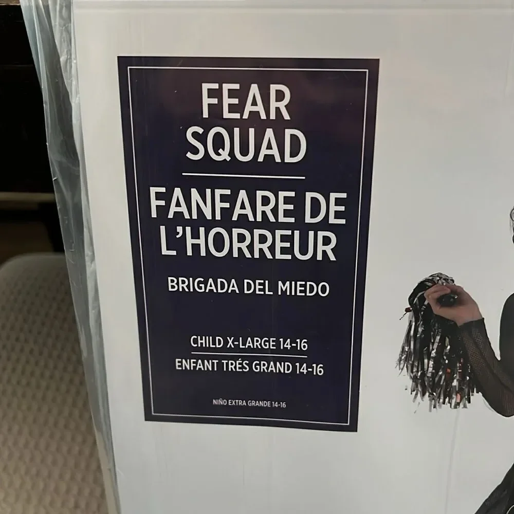 Fear Squad Cheerleader Costume with Skull Design